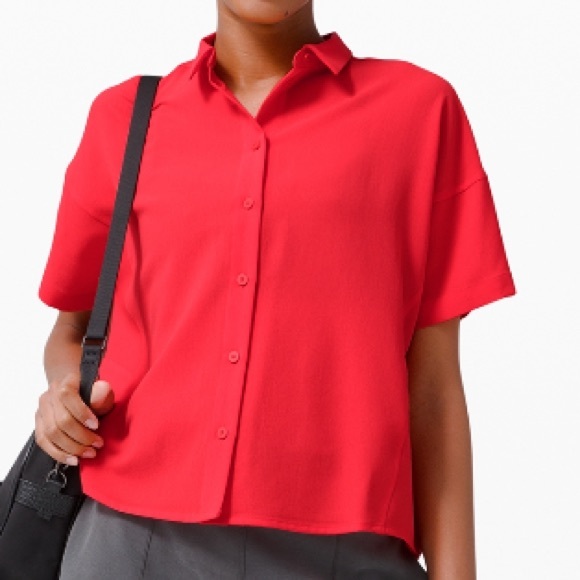 Lululemon full day ahead short sleeve shirt red - Picture 2 of 11